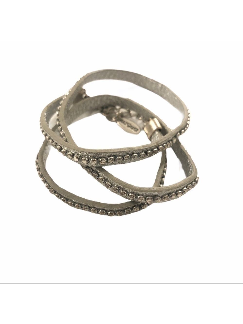 Hultquist leather/silver wraparound bracelet - Picture 3 of 9
